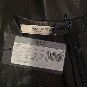 Prada Nappa Leather Sleeveless Midi Dress NWT Black Made in Italy Size 38